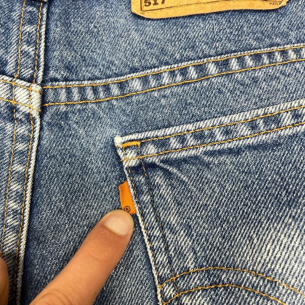 Vtg Levi's Jeans Mens 36x30 Blue Denim Mid Rise 517 Orange Tab Bootcut Leg USA
